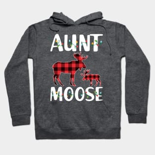 Red Plaid Aunt Moose Matching Family Pajama Christmas Gift Hoodie